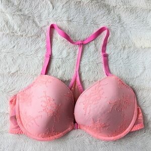 La senza Front Closure lace neon orange bra size 36C